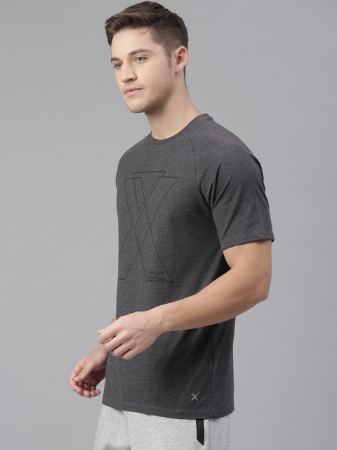 

HRX by Hrithik Roshan Men Charcoal Grey Organic Cotton Yoga T-shirt