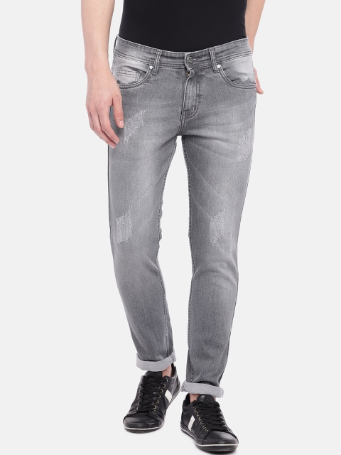 

High Star Men Grey Slim Fit Mid-Rise Mildly Distressed Stretchable Jeans