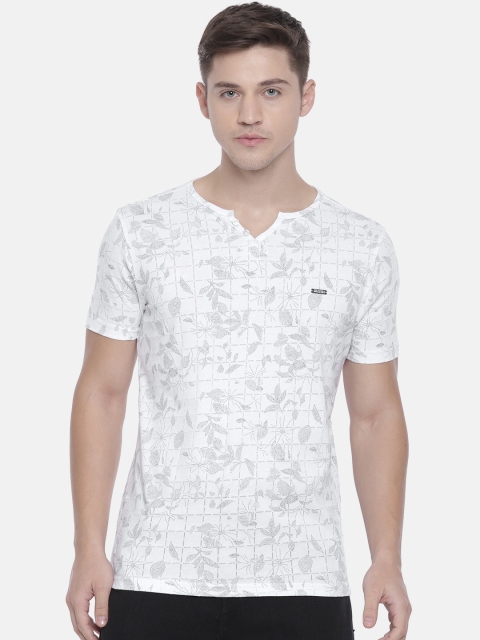 

The Indian Garage Co Men White Printed Round Neck T-shirt