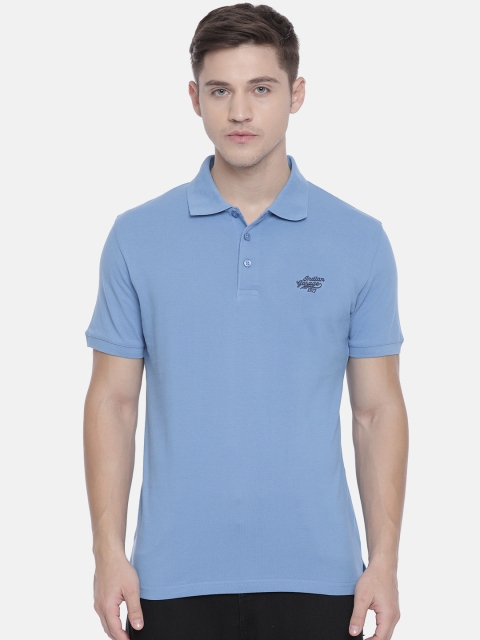 

The Indian Garage Co Men Blue Solid Polo T-shirt
