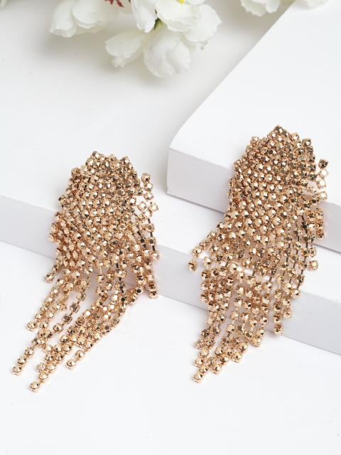 

AVANT-GARDE PARIS Gold-Plated Crystal Rhinestone Beaded Tassel Drop Earrings