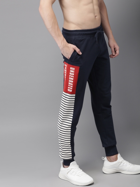 

HERE&NOW Men Navy Blue Regular Fit Printed Joggers