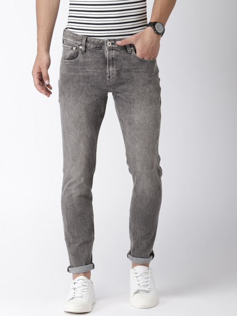 

Scotch & Soda Men Grey Skinny Fit Mid-Rise Clean Look Stretchable Jeans