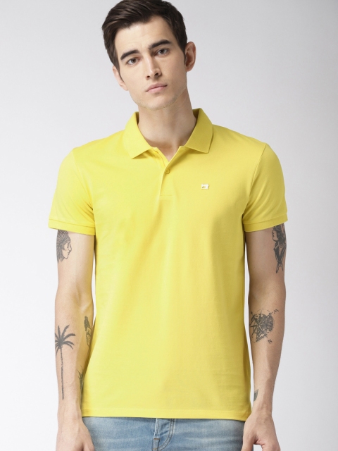 

Scotch & Soda Men Yellow Solid Polo Collar T-shirt
