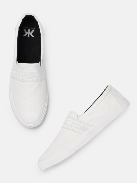 

Kook N Keech Men White Slip-On Sneakers