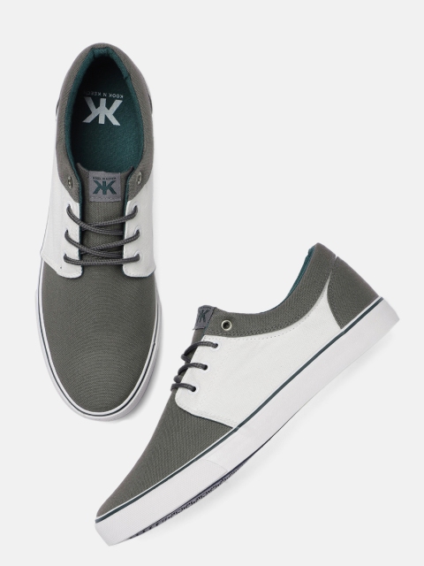 

Kook N Keech Men Grey & Green Sneakers