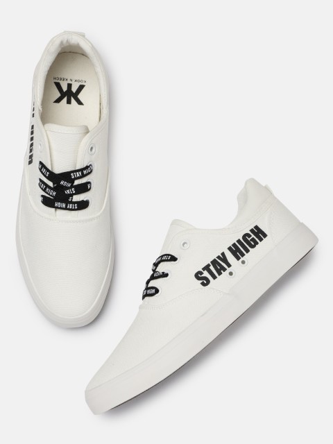 

Kook N Keech Men White & Black Sneakers