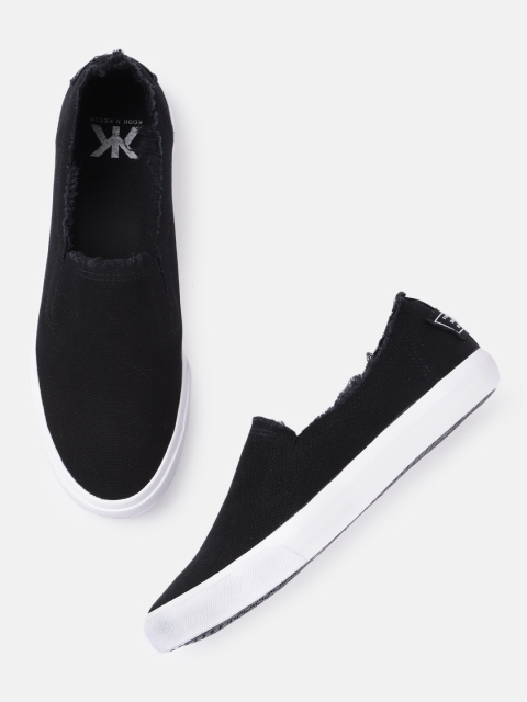 

Kook N Keech Men Black Slip-On Sneakers