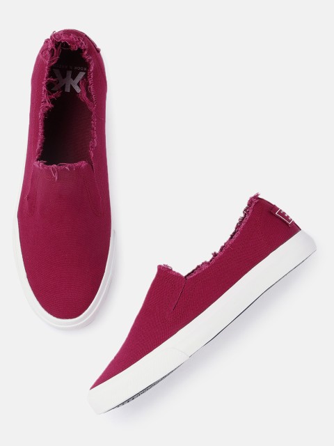 

Kook N Keech Men Burgundy Slip-On Sneakers