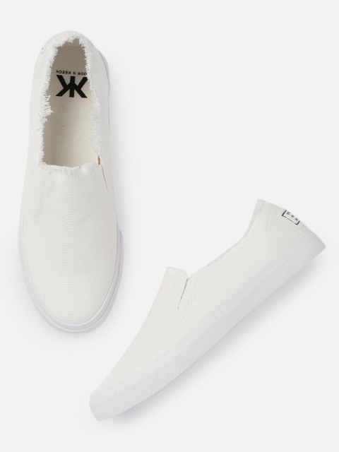 

Kook N Keech Men White Slip-On Sneakers