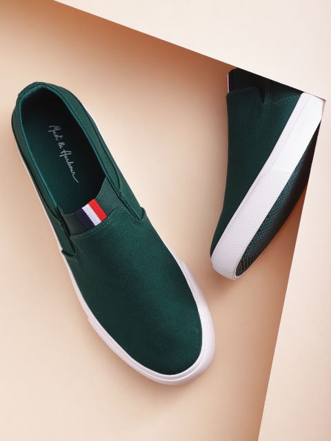

Mast & Harbour Men Green Slip-On Sneakers