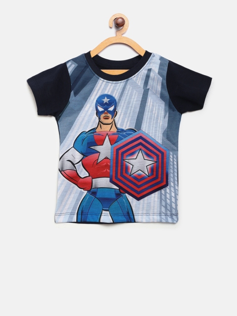 

Eteenz Boys Blue Printed Round Neck T-shirt