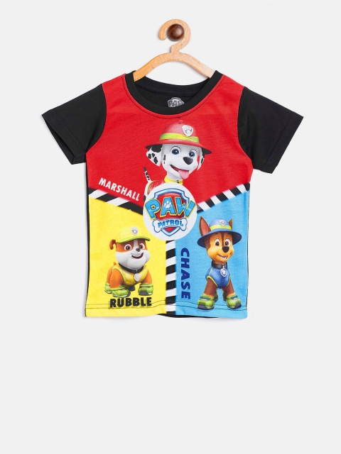 

Eteenz Boys Black & Red Printed Round Neck T-shirt