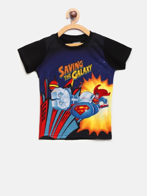 

Eteenz Boys Navy Blue & Red Printed Round Neck T-shirt
