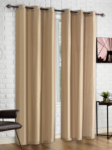 

8 Feet Gold Single Eyelet Curtain by Deco Window