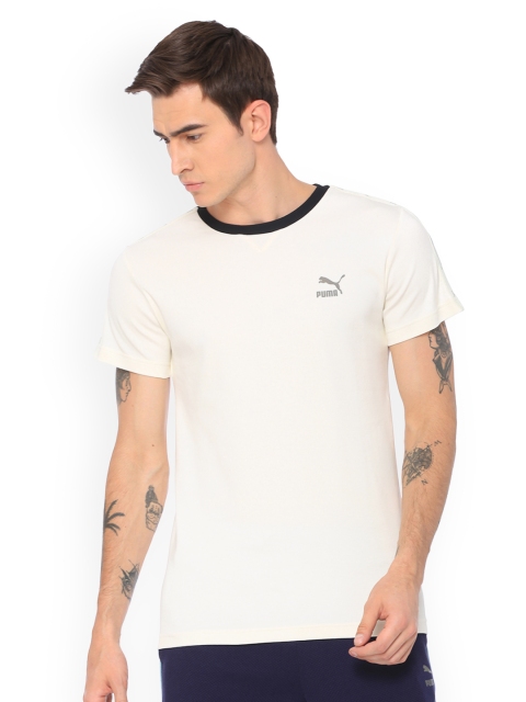 

Puma Men Cream-Coloured VK Stylized Tee II Marshmallow Sports T-shirt