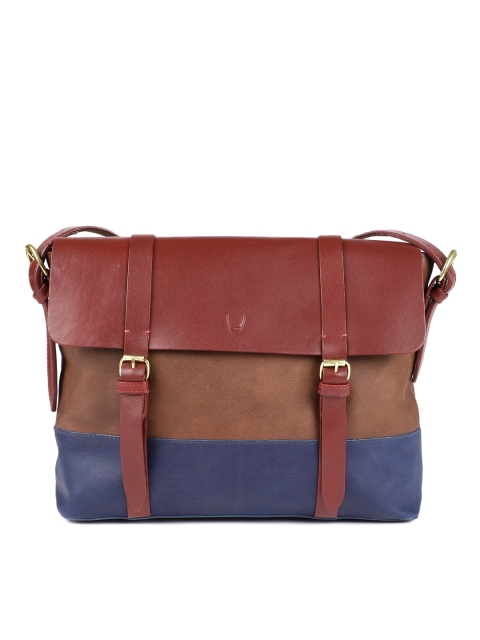 

Hidesign Tan & Navy Blue Colourblocked Shoulder Bag