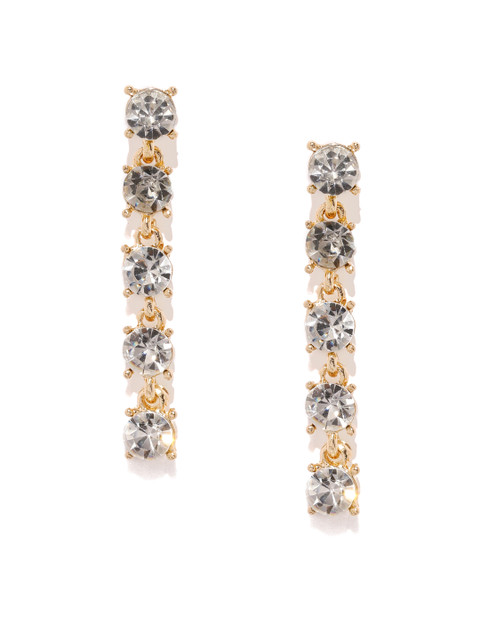 

ToniQ Gold-Toned Pave Contemporary Drop Earrings