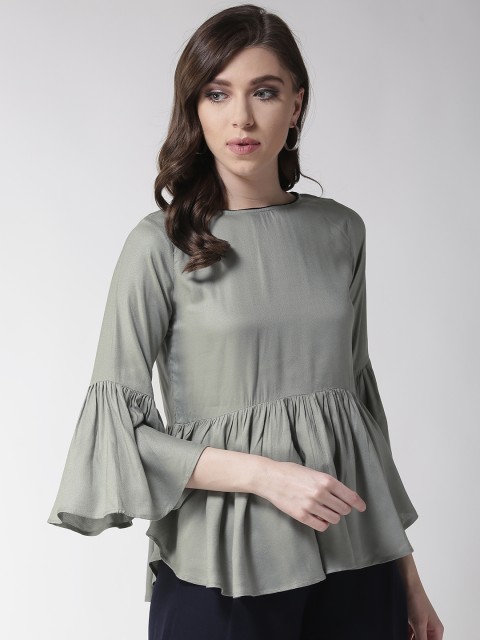 

Rue Collection Women Green Solid A-Line Top