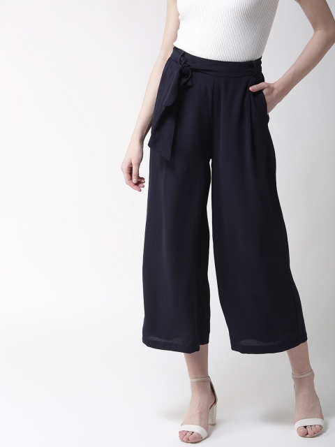 

Rue Collection Women Navy Blue Loose Fit Solid Regular Trousers