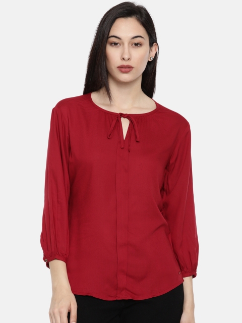 

Park Avenue Woman Women Maroon Solid Top