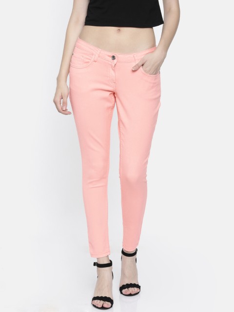 

Park Avenue Woman Women Pink Super Skinny Fit Low-Rise Clean Look Stretchable Jeans