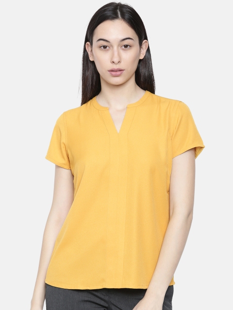 

Park Avenue Woman Mustard Yellow Solid Top