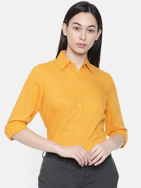 

Park Avenue Woman Yellow Printed Shirt Style Top