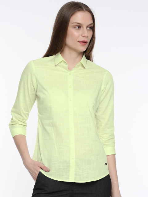 

Park Avenue Woman Green Regular Fit Solid Formal Shirt