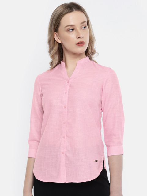 

Park Avenue Woman Pink Regular Fit Solid Casual Shirt