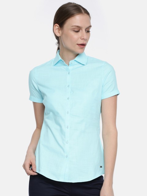 

Park Avenue Woman Blue Regular Fit Solid Formal Shirt