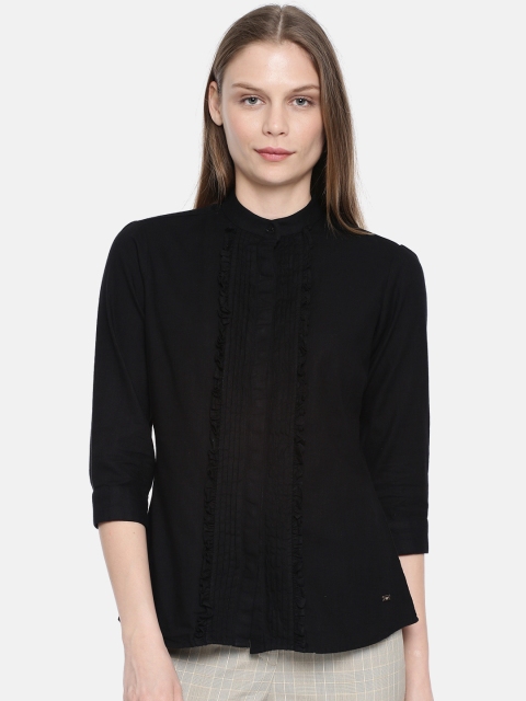 

Park Avenue Woman Women Black Solid Shirt Style Top