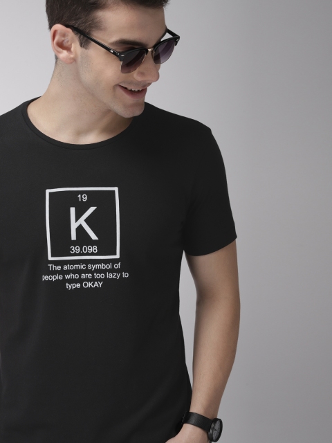 

Mast & Harbour Men Black Printed Round Neck T-shirt