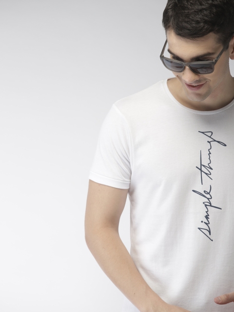 

Mast & Harbour Men White Printed T-shirt