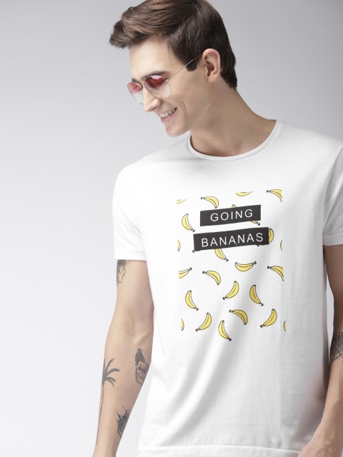 

Mast & Harbour Men White Printed Round Neck T-shirt