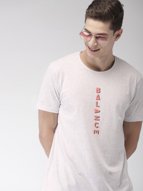 

Mast & Harbour Men White Printed Round Neck T-shirt