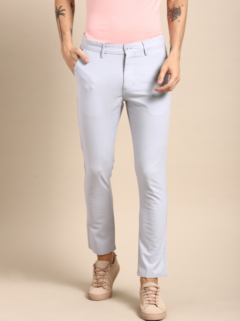 

ether Men Blue Slim Fit Solid Chinos
