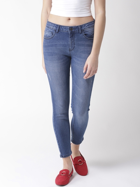 

Flying Machine Women Blue Skinny Fit Mid-Rise Clean Look Cropped Stretchable Jeans