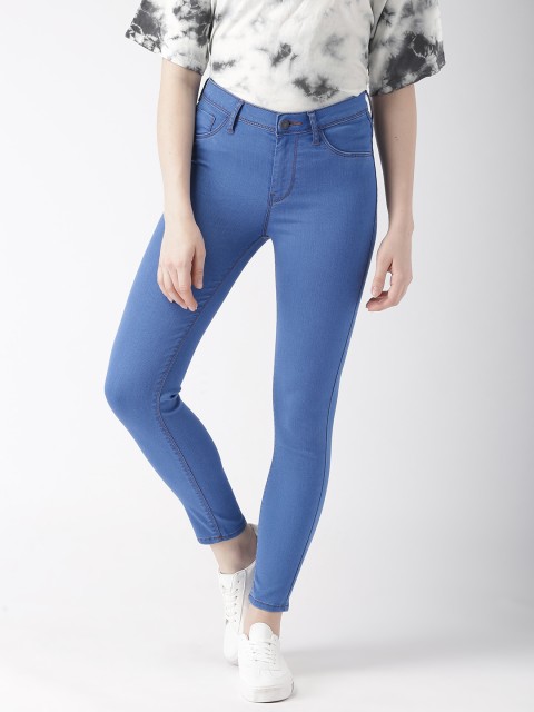 

Flying Machine Women Blue Regular Fit Mid-Rise Clean Look Stretchable Cropped Jeans