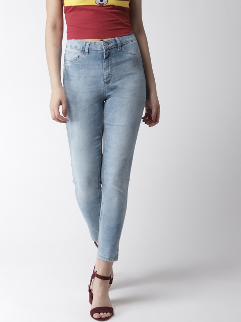 

Flying Machine Women Blue High-Rise Clean Look Stretchable Cropped Jeans