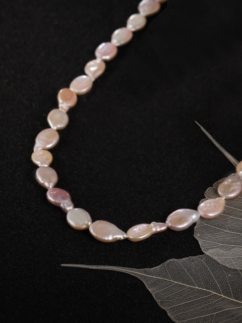 

Sepia Cream-Coloured 925 Sterling Silver Certified Fresh Water Pearls Necklace