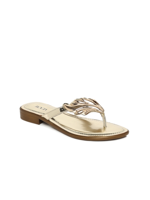 

Rocia Women Gold-Toned Solid Open Toe Flats