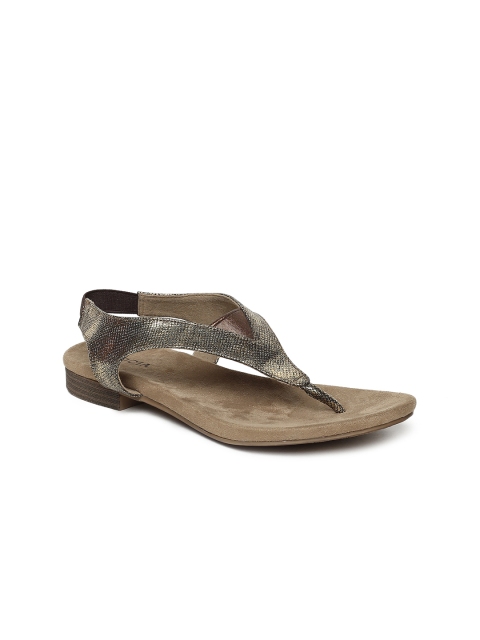 

Rocia Women Gold-Toned Solid Open Toe Flats