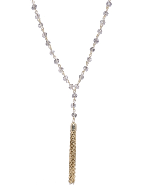 

ToniQ Gold-Toned Beaded Tassel Drop Necklace