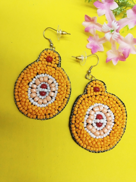 

ToniQ Multicoloured Seedbead Circular Drop Earrings, Multi