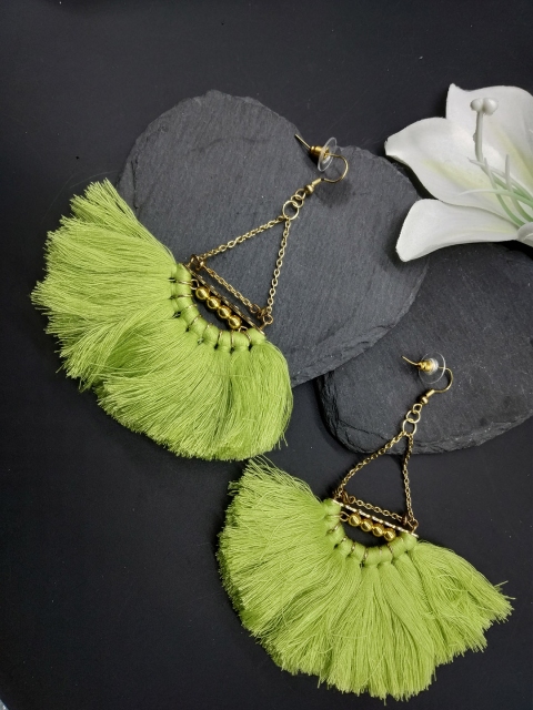 

ToniQ Green Contemporary Drop Earrings