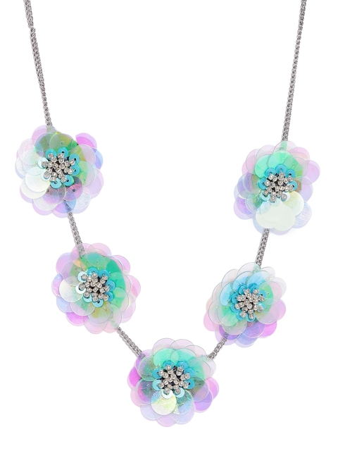 

ToniQ Turquoise Blue Mermaid Sequin Statement Necklace