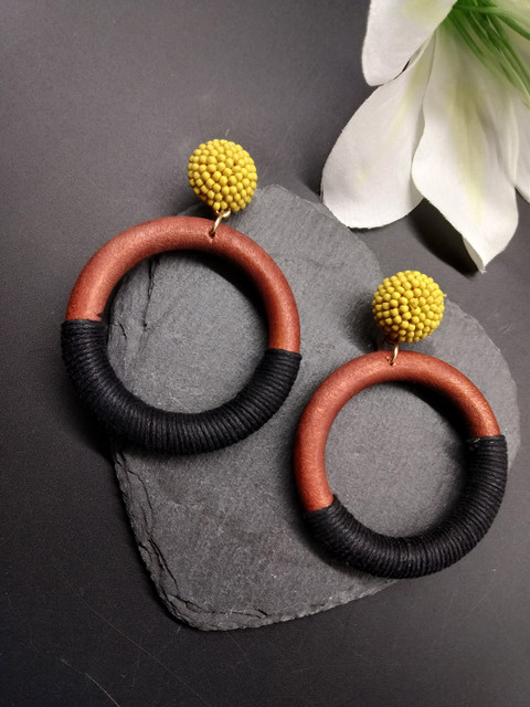 

ToniQ Multicoloured Circular Drop Earrings, Multi