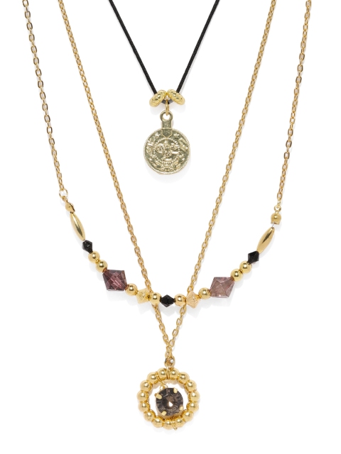 

ToniQ Gold-Toned & Black Necklace
