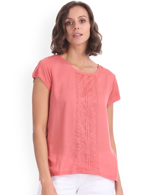 

Cherokee Women Pink Solid Top